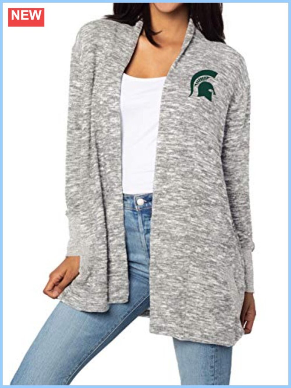 Cozy Fleece Cardigan Open Front Long Sleeve Pockets Ribbed Cuffs USA Made